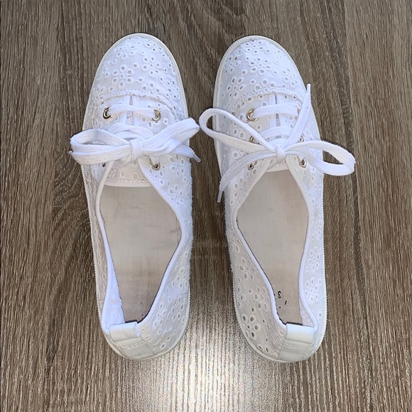 Charlotte Russe Shoes - Lace Eyelet Slip on Low Top Sneakers